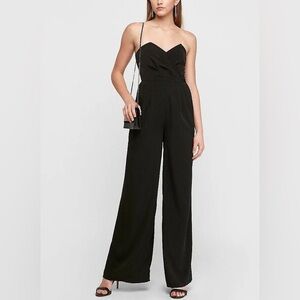NWT Express Sweetheart Wide Leg Strapless Jumpsuit, Black, Size 4